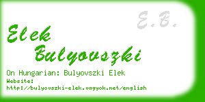 elek bulyovszki business card